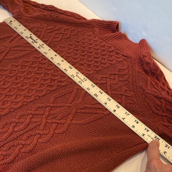 Preswick & Moore Deep Burnt Orange Cable Knit Turtleneck Sweater - Picture 5 of 5